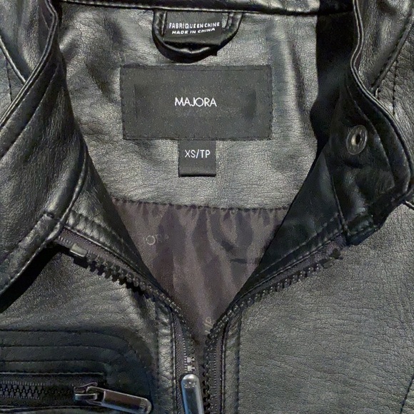 💕Black faux leather moto jacket - Picture 5 of 5